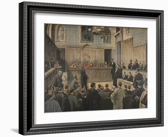 The Panama Trial, Illustration from 'Le Petit Journal: Supplement Illustre', 2nd January 1898-Fortuné Louis Méaulle-Framed Giclee Print