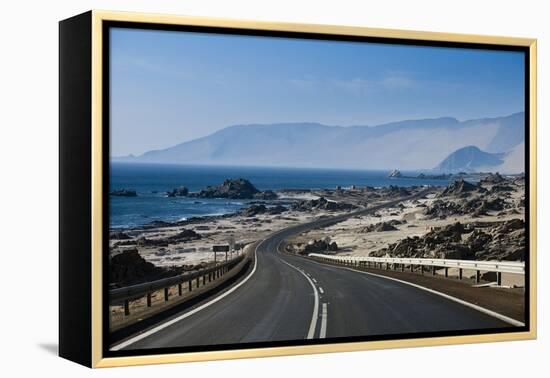 The Panamerican Highway Slices Through the Northern Atacama Desert in Northern Chile-Sergio Ballivian-Framed Premier Image Canvas