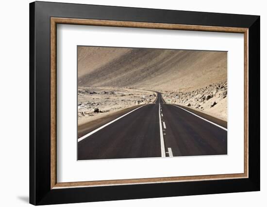 The Panamerican Highway Slices Through the Northern Atacama Desert in Northern Chile-Sergio Ballivian-Framed Photographic Print