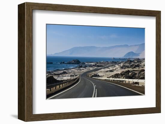 The Panamerican Highway Slices Through the Northern Atacama Desert in Northern Chile-Sergio Ballivian-Framed Photographic Print