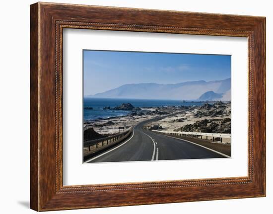 The Panamerican Highway Slices Through the Northern Atacama Desert in Northern Chile-Sergio Ballivian-Framed Photographic Print