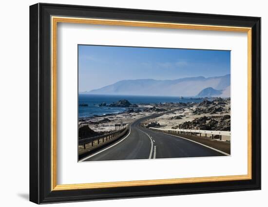 The Panamerican Highway Slices Through the Northern Atacama Desert in Northern Chile-Sergio Ballivian-Framed Photographic Print