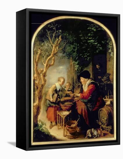 The Pancake Seller, 1650-55 (Oil on Panel)-Gerrit or Gerard Dou-Framed Premier Image Canvas