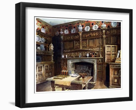 The Panelled Study at Groombridge Place, Kent, 1910-Edwin Foley-Framed Giclee Print