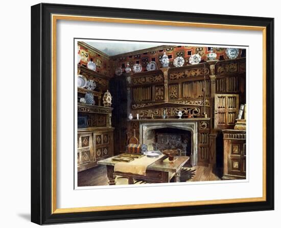 The Panelled Study at Groombridge Place, Kent, 1910-Edwin Foley-Framed Giclee Print