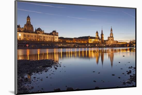 The Panorama of Dresden in Saxony with the River Elbe in the Foreground.-David Bank-Mounted Photographic Print