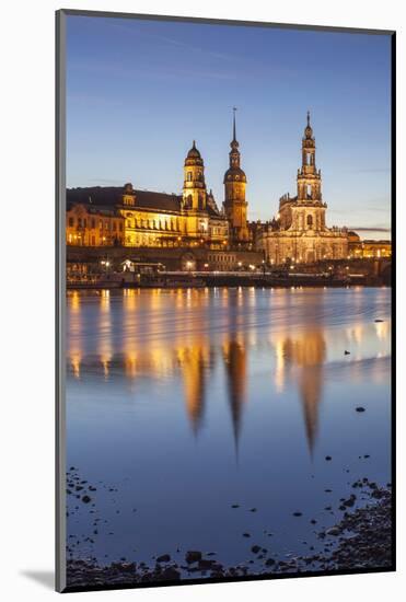 The Panorama of Dresden in Saxony with the River Elbe in the Foreground.-David Bank-Mounted Photographic Print