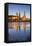 The Panorama of Dresden in Saxony with the River Elbe in the Foreground.-David Bank-Framed Premier Image Canvas