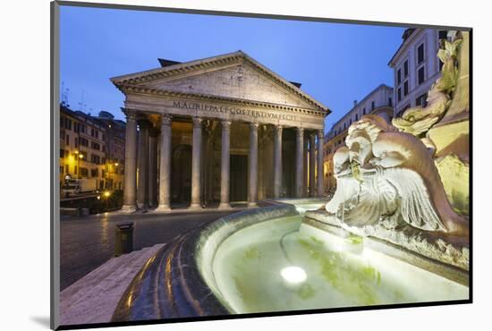 The Pantheon and Fountain at Night, Piazza Della Rotonda, Rome, Lazio, Italy-Stuart Black-Mounted Photographic Print