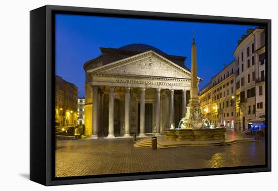 The Pantheon and Piazza Della Rotonda at Night, Rome, Lazio, Italy-Stuart Black-Framed Premier Image Canvas