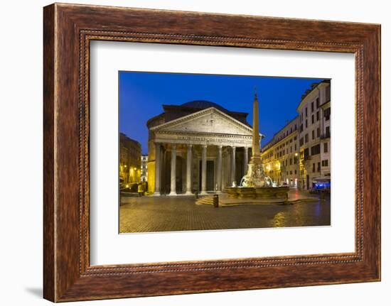 The Pantheon and Piazza Della Rotonda at Night, Rome, Lazio, Italy-Stuart Black-Framed Photographic Print