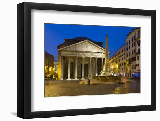 The Pantheon and Piazza Della Rotonda at Night, Rome, Lazio, Italy-Stuart Black-Framed Photographic Print