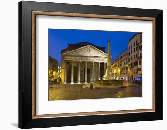 The Pantheon and Piazza Della Rotonda at Night, Rome, Lazio, Italy-Stuart Black-Framed Photographic Print