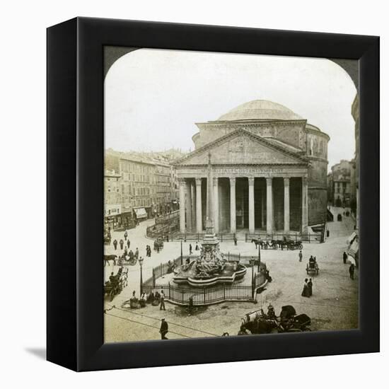The Pantheon and the Piazza Della Rotunda, Rome, Italy-Underwood & Underwood-Framed Premier Image Canvas