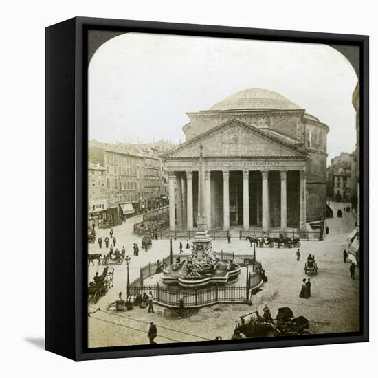 The Pantheon and the Piazza Della Rotunda, Rome, Italy-Underwood & Underwood-Framed Premier Image Canvas