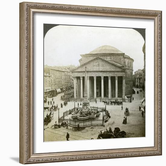 The Pantheon and the Piazza Della Rotunda, Rome, Italy-Underwood & Underwood-Framed Photographic Print