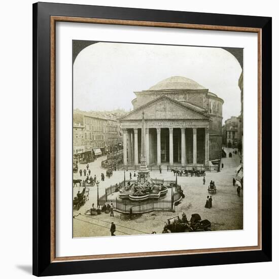 The Pantheon and the Piazza Della Rotunda, Rome, Italy-Underwood & Underwood-Framed Photographic Print