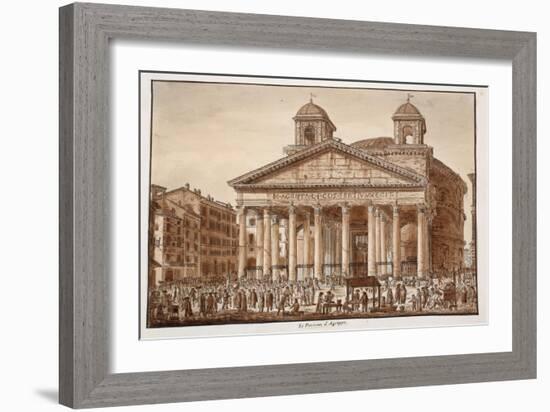 The Pantheon of Agrippa, 1833-Agostino Tofanelli-Framed Giclee Print