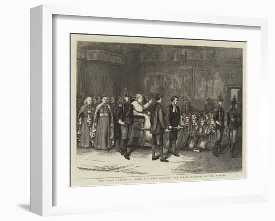 The Papal Jubilee at Rome, the Pope Blessing the Polish Pilgrims at the Vatican-George Goodwin Kilburne-Framed Giclee Print