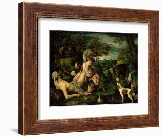 The Parable of the Good Samaritan, 1575-Francesco Bassano-Framed Giclee Print