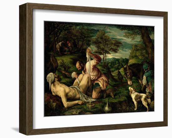The Parable of the Good Samaritan, 1575-Francesco Bassano-Framed Giclee Print