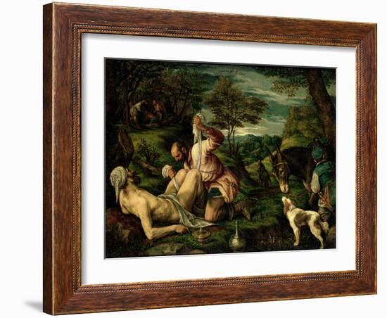 The Parable of the Good Samaritan, 1575-Francesco Bassano-Framed Giclee Print
