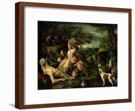 The Parable of the Good Samaritan, 1575-Francesco Bassano-Framed Giclee Print