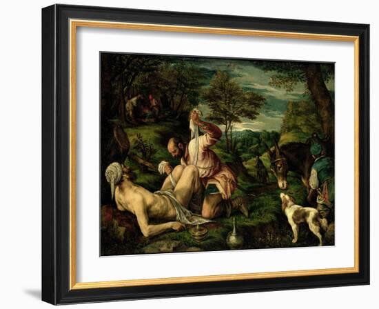 The Parable of the Good Samaritan, 1575-Francesco Bassano-Framed Giclee Print