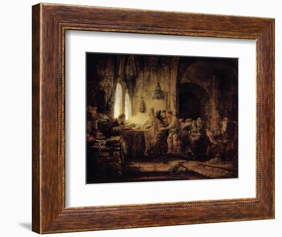 The Parable of the Labourers in the Vineyard, 1637-Rembrandt van Rijn-Framed Premium Giclee Print