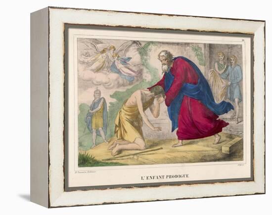 The Parable of "The Prodigal Son" Welcomed Home by His Father-null-Framed Stretched Canvas