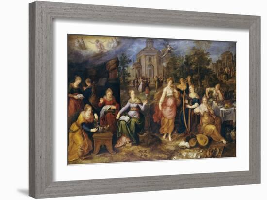 The Parable of the Wise and Foolish Virgins, 1616-Frans Francken the Younger-Framed Giclee Print