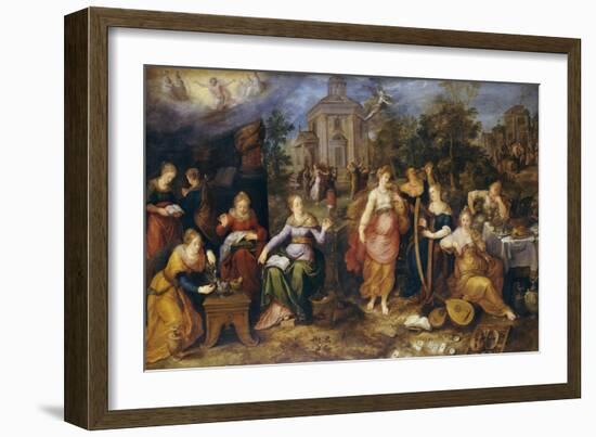 The Parable of the Wise and Foolish Virgins, 1616-Frans Francken the Younger-Framed Giclee Print