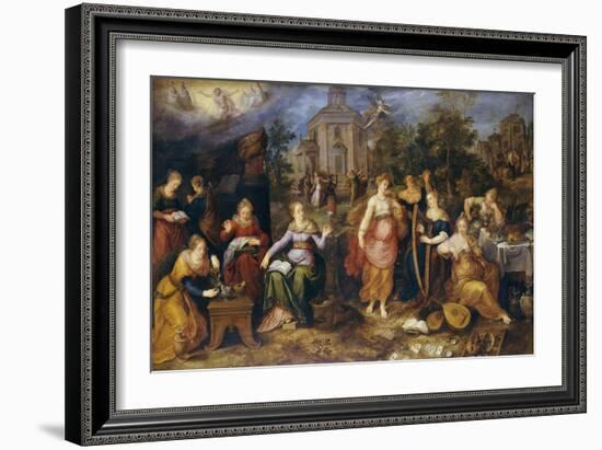 The Parable of the Wise and Foolish Virgins, 1616-Frans Francken the Younger-Framed Giclee Print