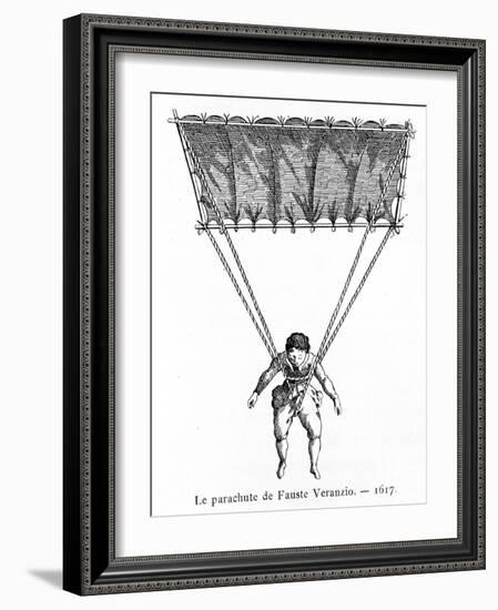 The Parachute of Fauste Veranzio, 1617-Gaston Tissandier-Framed Giclee Print