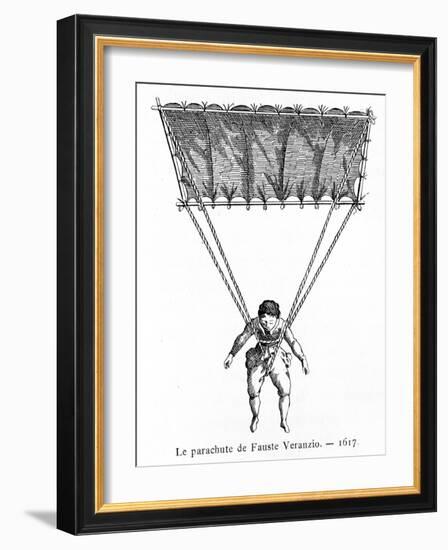 The Parachute of Fauste Veranzio, 1617-Gaston Tissandier-Framed Giclee Print