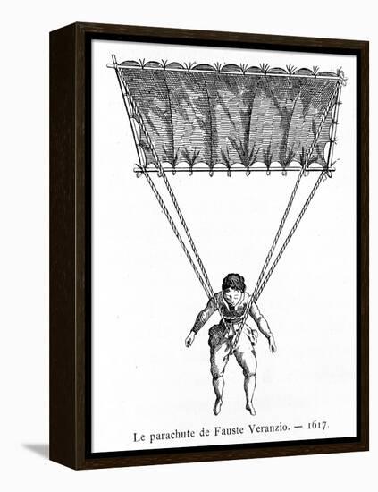 The Parachute of Fauste Veranzio, 1617-Gaston Tissandier-Framed Premier Image Canvas