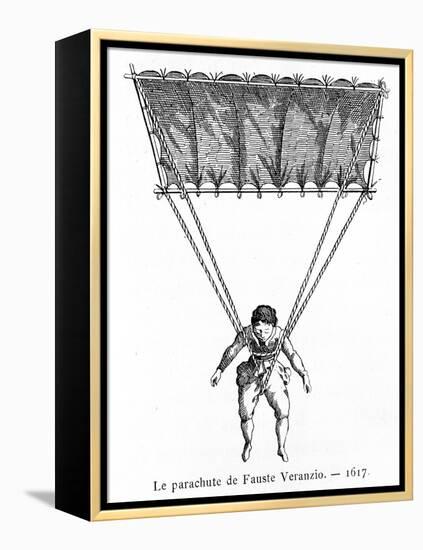 The Parachute of Fauste Veranzio, 1617-Gaston Tissandier-Framed Premier Image Canvas