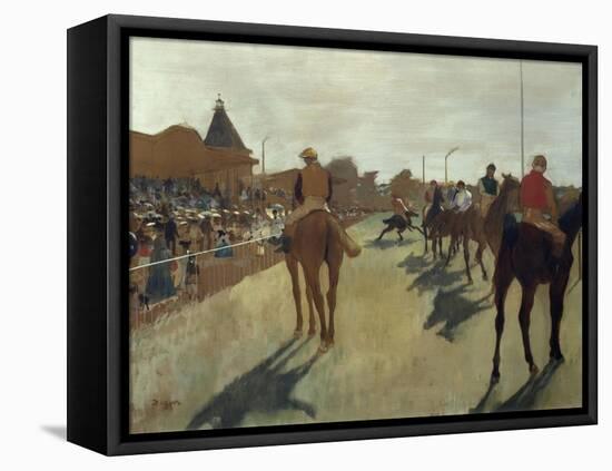 The Parade, also known as Race Horses in Front of the Tribunes, Ca. 1866-68-Edgar Degas-Framed Stretched Canvas