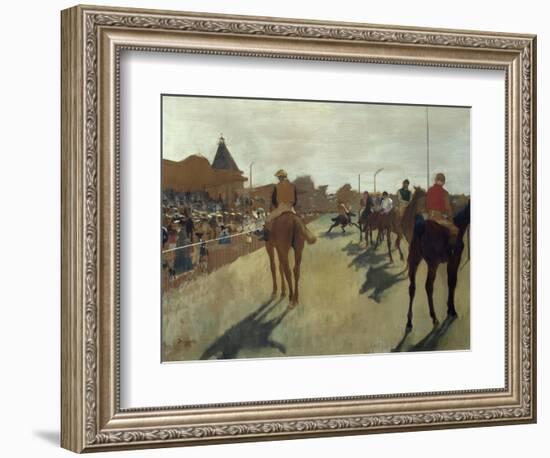 The Parade, also known as Race Horses in Front of the Tribunes, Ca. 1866-68-Edgar Degas-Framed Art Print