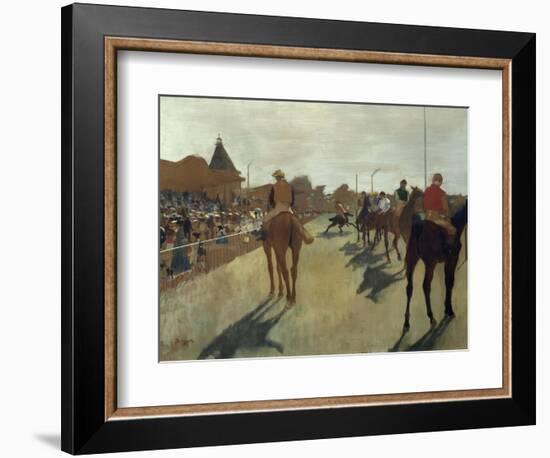 The Parade, also known as Race Horses in Front of the Tribunes, Ca. 1866-68-Edgar Degas-Framed Art Print