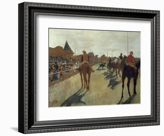 The Parade, also known as Race Horses in Front of the Tribunes, Ca. 1866-68-Edgar Degas-Framed Art Print