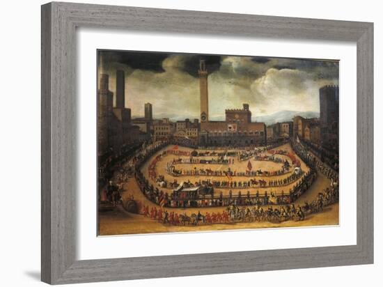 The Parade of the Contrade in Piazza Del Campo in Siena-Virginio Livraghi-Framed Giclee Print