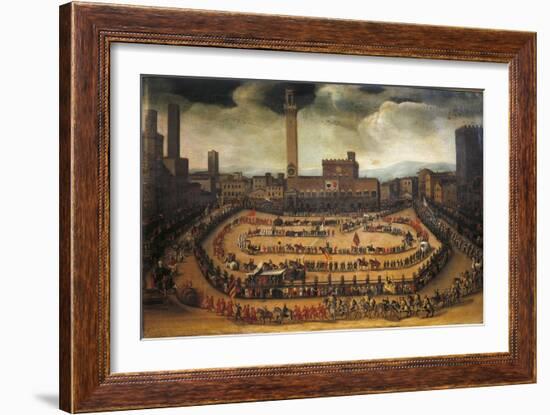 The Parade of the Contrade in Piazza Del Campo in Siena-Virginio Livraghi-Framed Giclee Print