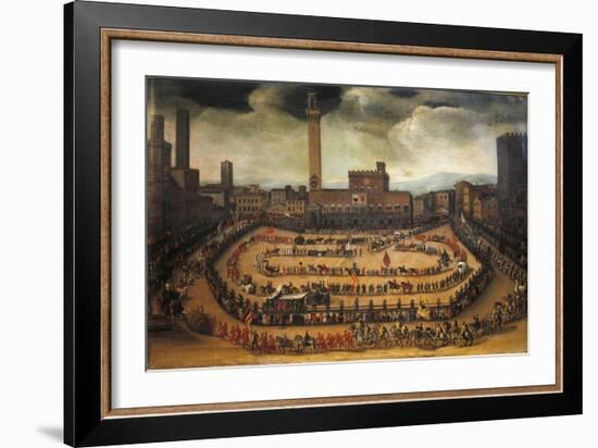 The Parade of the Contrade in Piazza Del Campo in Siena-Virginio Livraghi-Framed Giclee Print