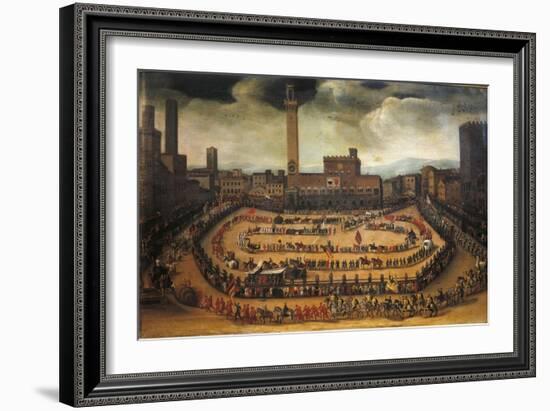 The Parade of the Contrade in Piazza Del Campo in Siena-Virginio Livraghi-Framed Giclee Print