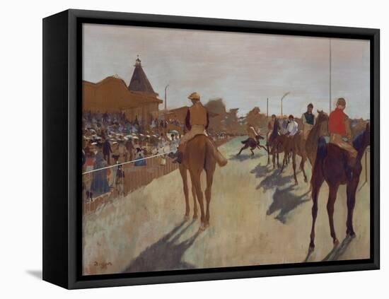 The Parade, or Race Horses in Front of the Stands, about 1866/68-Edgar Degas-Framed Premier Image Canvas