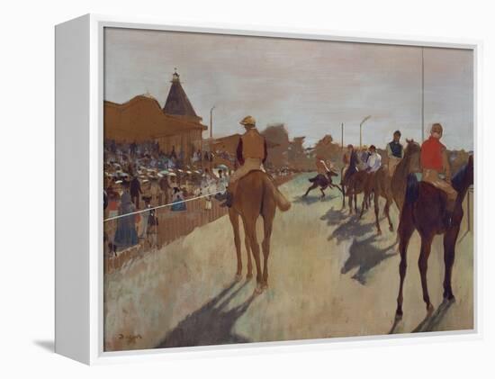 The Parade, or Race Horses in Front of the Stands, about 1866/68-Edgar Degas-Framed Premier Image Canvas