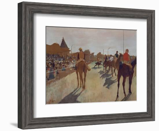 The Parade, or Race Horses in Front of the Stands, about 1866/68-Edgar Degas-Framed Giclee Print