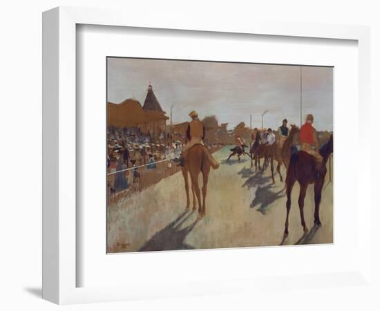 The Parade, or Race Horses in Front of the Stands, about 1866/68-Edgar Degas-Framed Giclee Print