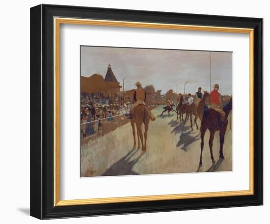 The Parade, or Race Horses in Front of the Stands, about 1866/68-Edgar Degas-Framed Giclee Print